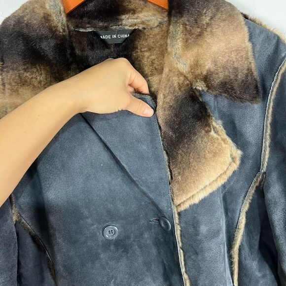 Marvin Richards Unisex Penny Lane Jacket Size XL Suede Leather Faux Fur - Picture 5 of 16